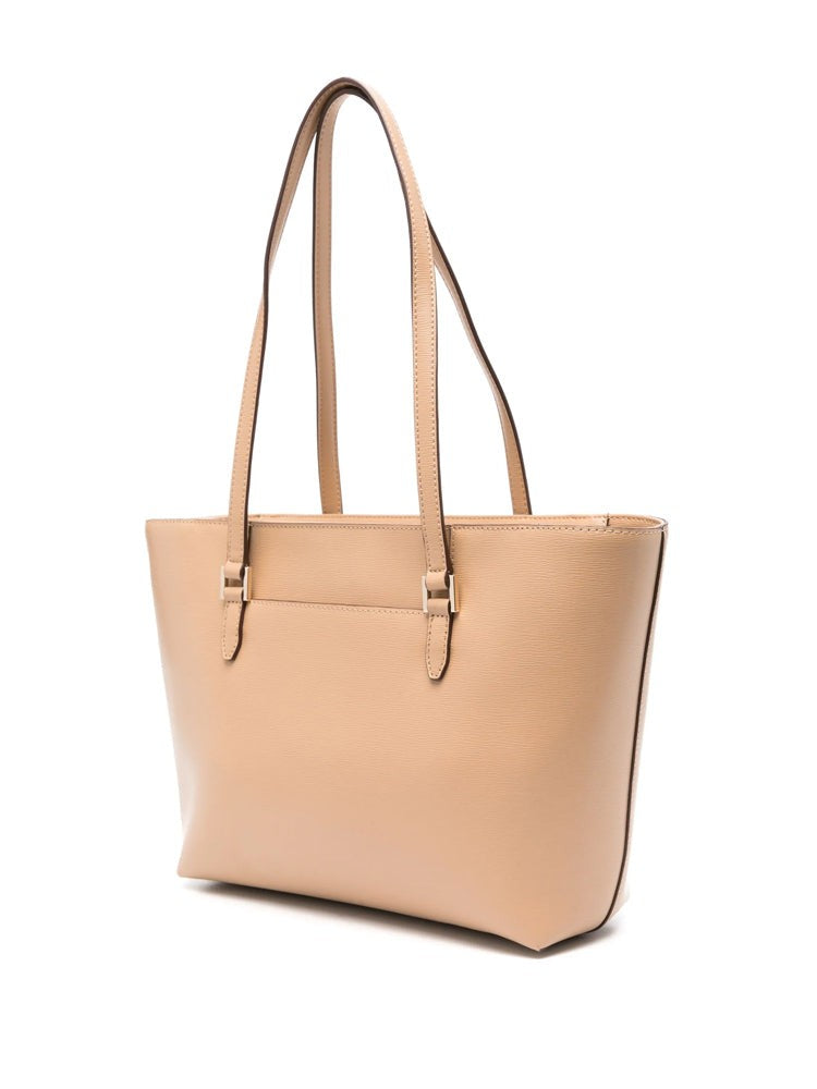 Dkny Structured Cow Leather Tote With Minimalist Design