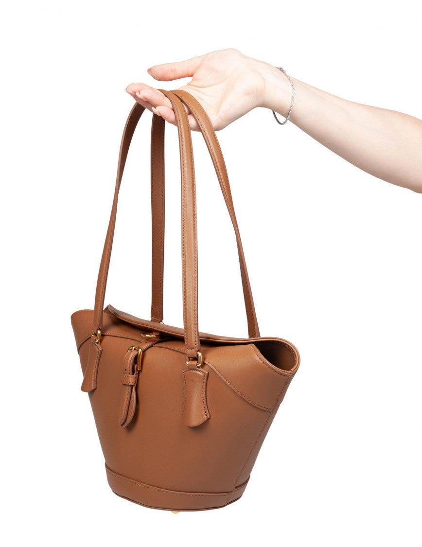 Dolce & Gabbana Caramel-Color Leather Coffa Capri Bag