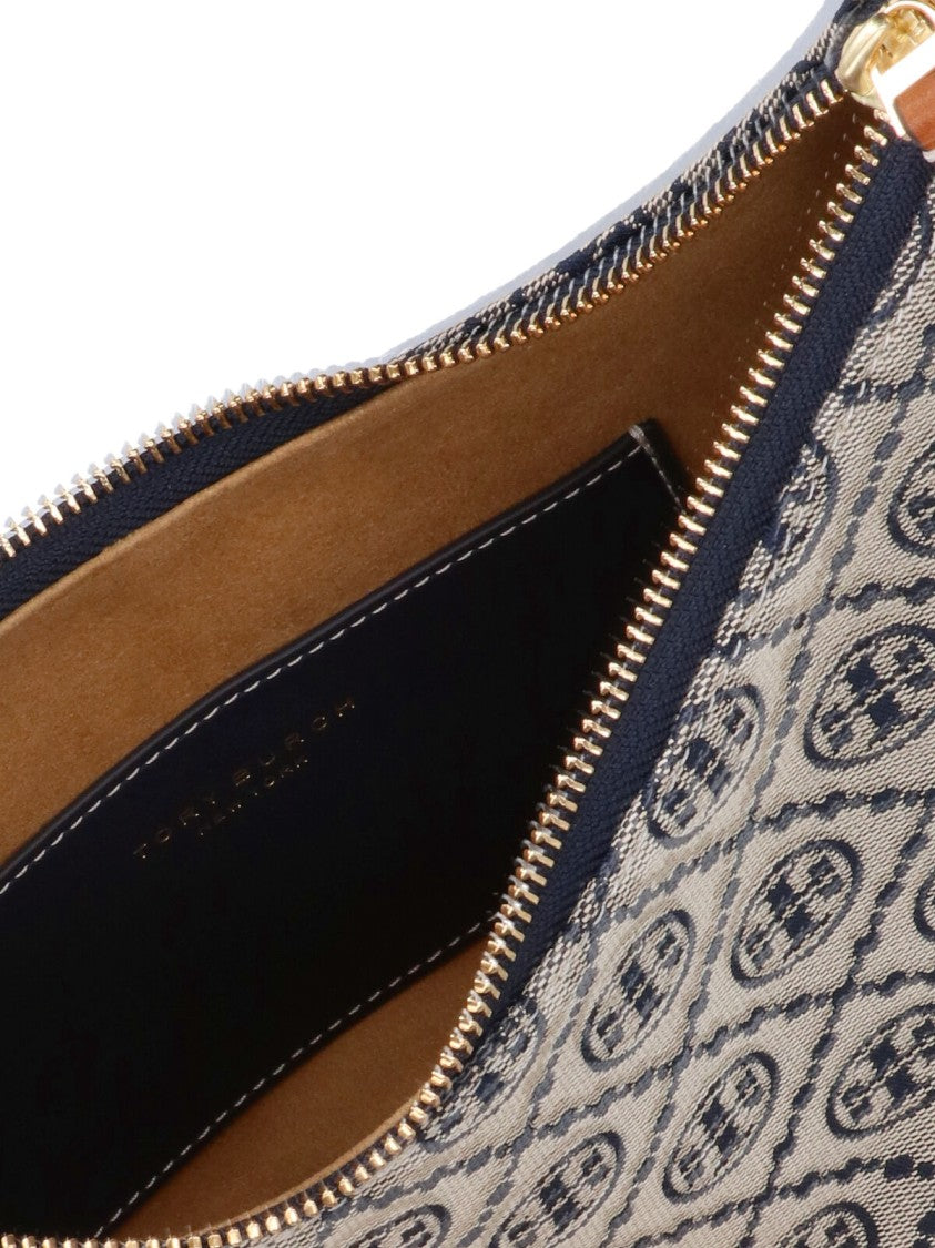 Tory Burch Crescent-Shaped Shoulder Bag With Jacquard T-Monogram