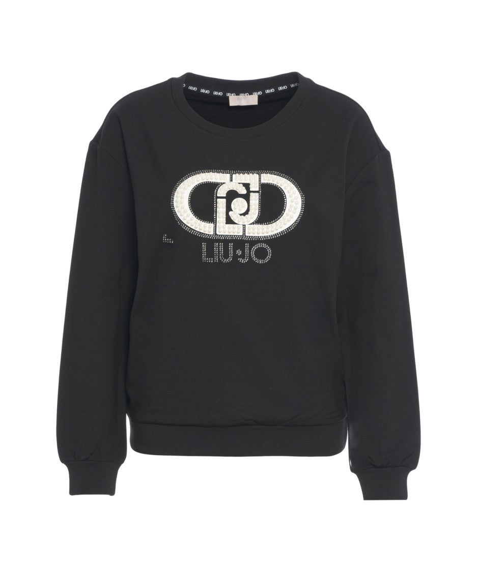 Liu Jo Embellished Logo Sweatshirt With Pearl
