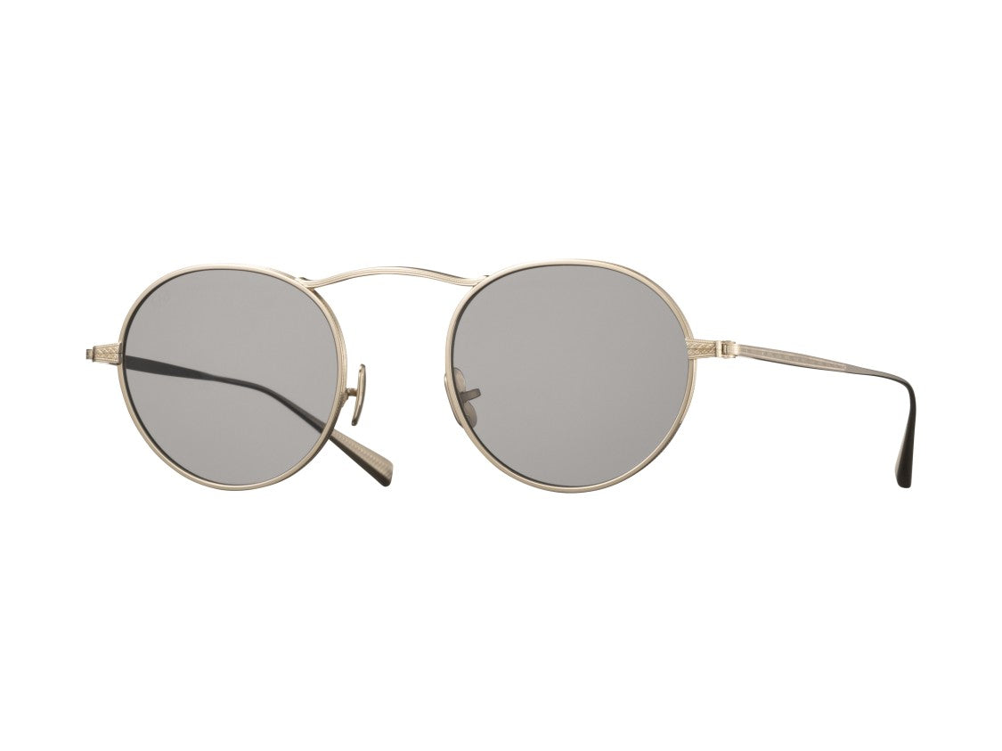 Eyevan Gold Safari-E Sleek Round Metal Sunglasses