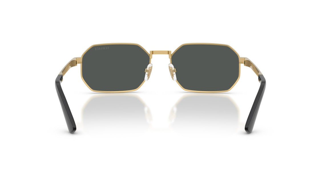 Versace Bold Geometric Frame Sunglasses With Greek Key Design