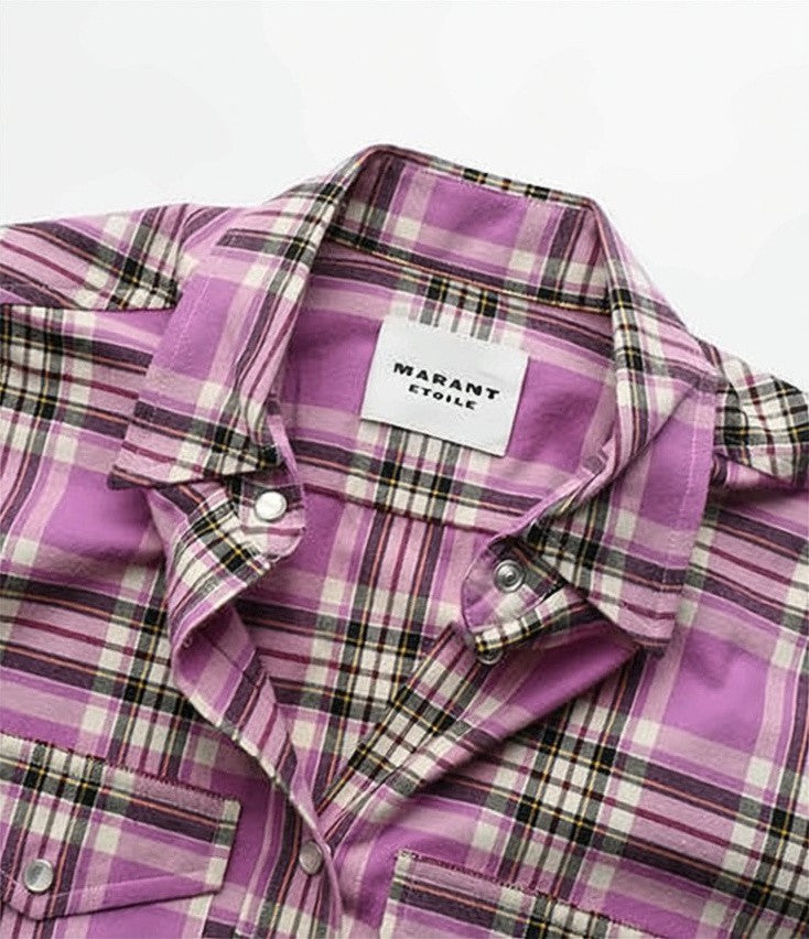 Isabel Marant Plaid Long-Sleeved Shirt With Classic Collar