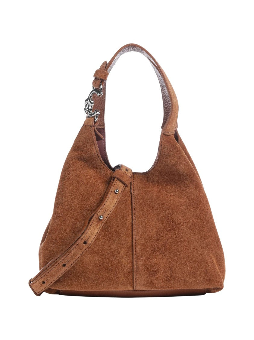 Coccinelle Soft Suede Convertible Shoulder Bag With Adjustable Strap
