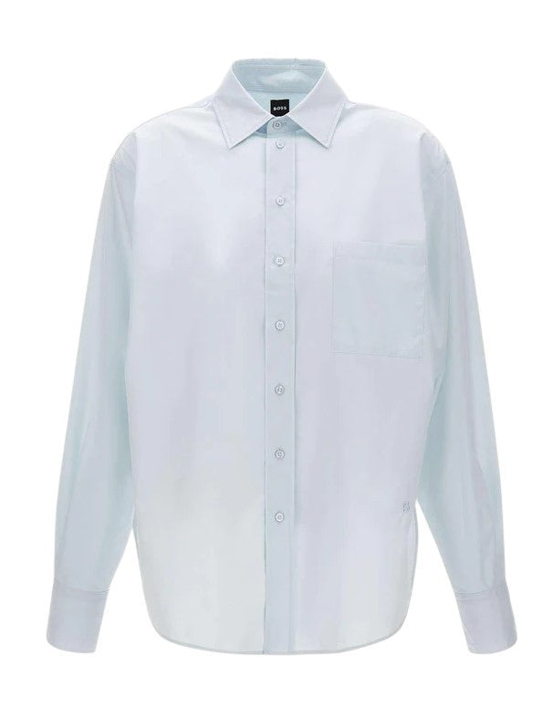 Boss Ultra-Soft Cotton Blouse With Monogram Detail