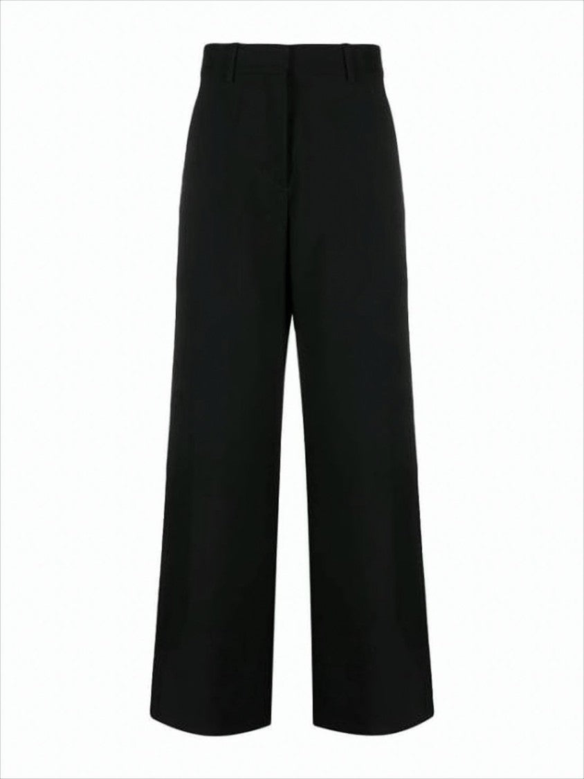 Off-White Straight-Leg Pants With High Waist