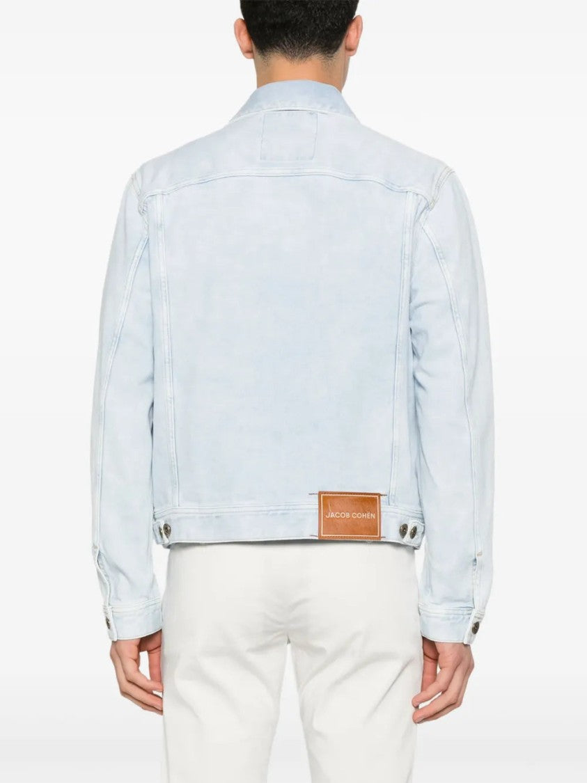 Jacob Cohen Light Blue Denim Jacket With Classic Front Fastening
