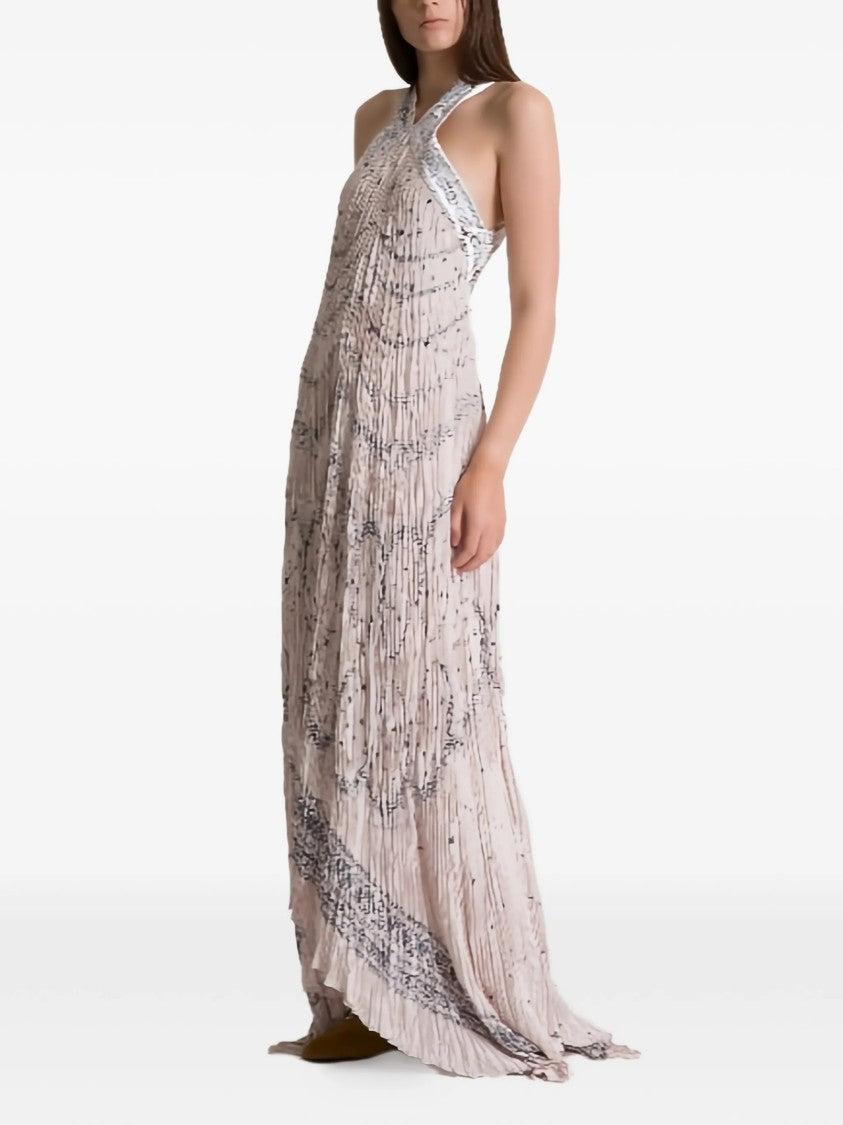 Alberta Ferretti Black Abito Asymmetrical Satin Polyester Dress