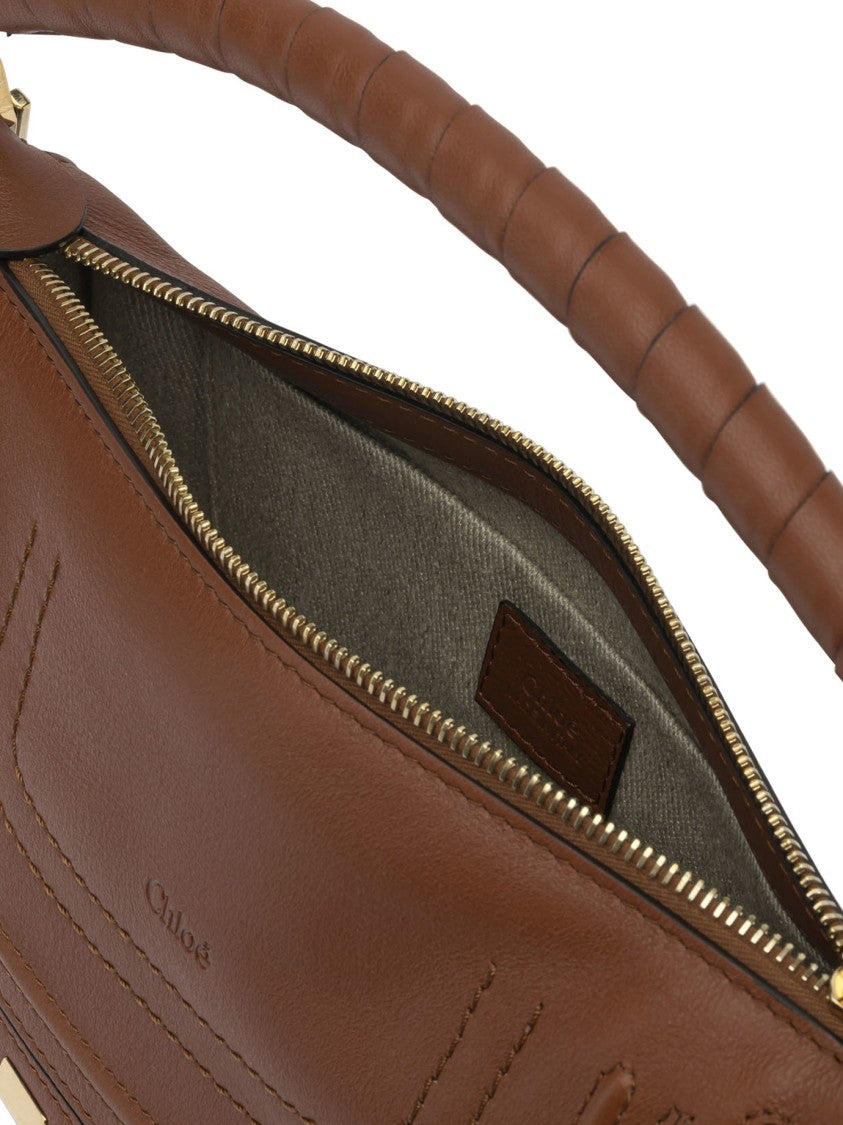 Chloé Compact Shoulder Bag With Saddle Stitching