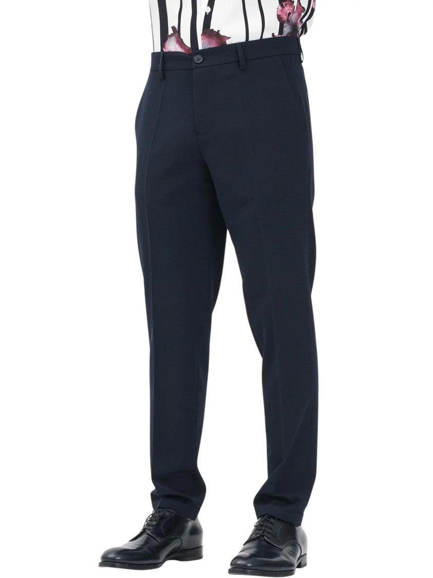 Patrizia Pepe Tailored Blue Trousers With Classic Design And Fluid Drape