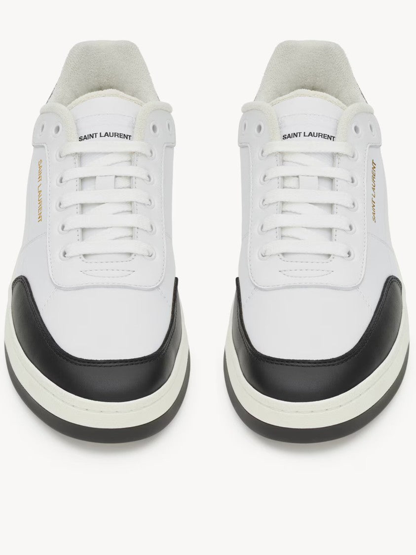 Saint Laurent White Sl/61 Low-Top Leather Sneakers