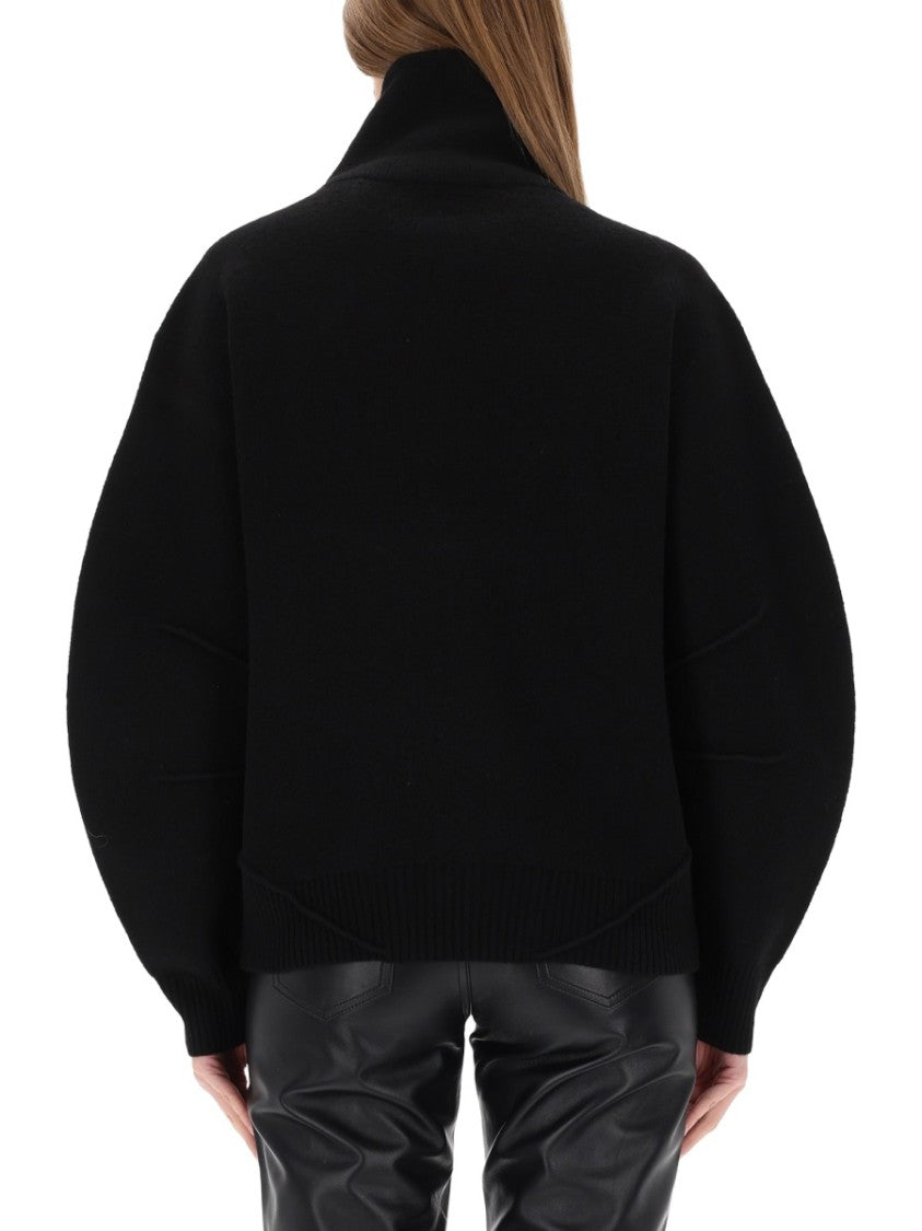 Helmut Lang Apex High Collar Zip-Up Sweater