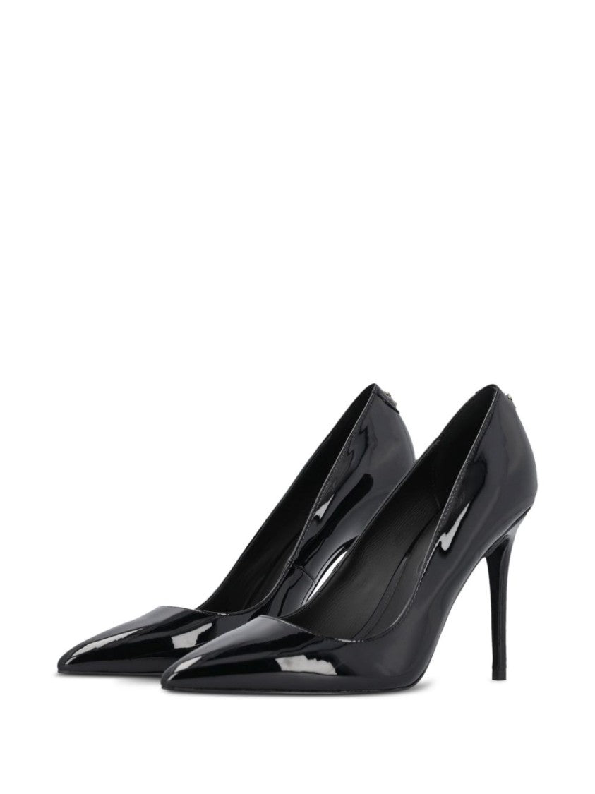 Pinko Pointed Toe Black Pumps With Patent Finish