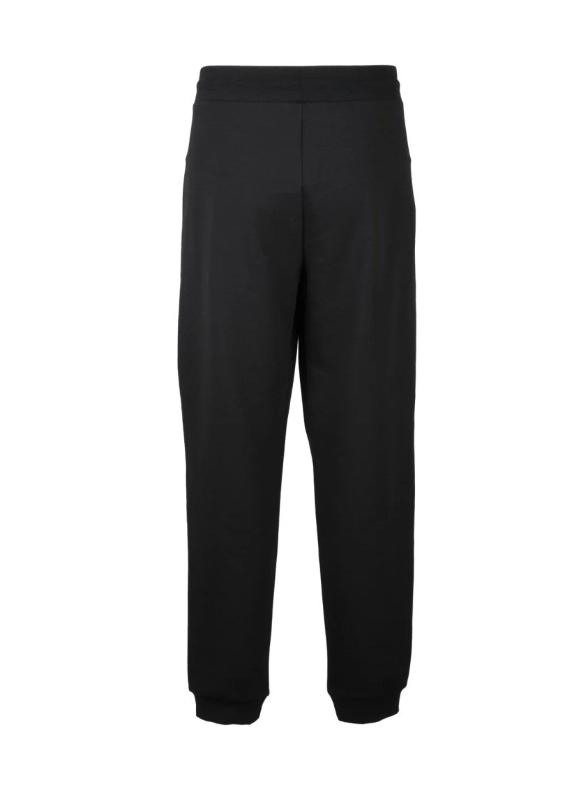 Ea7 Emporio Armani Black Slim Fit Stretch Cotton Sweatpants