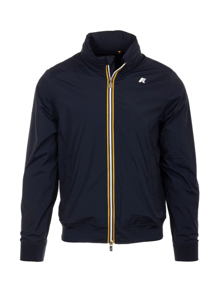K-Way Amaury High Collar Striped Jacket