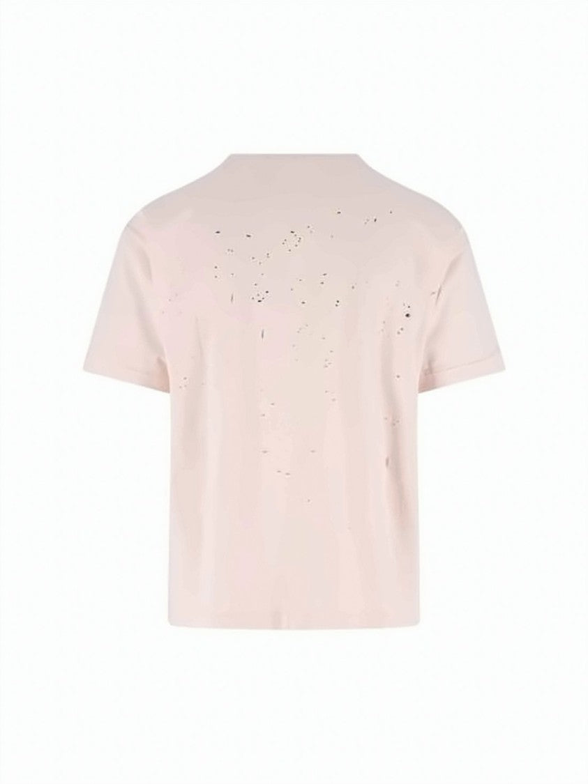 Satisfy Relaxed-Fit Light Pink T-Shirt With Distressed Pattern