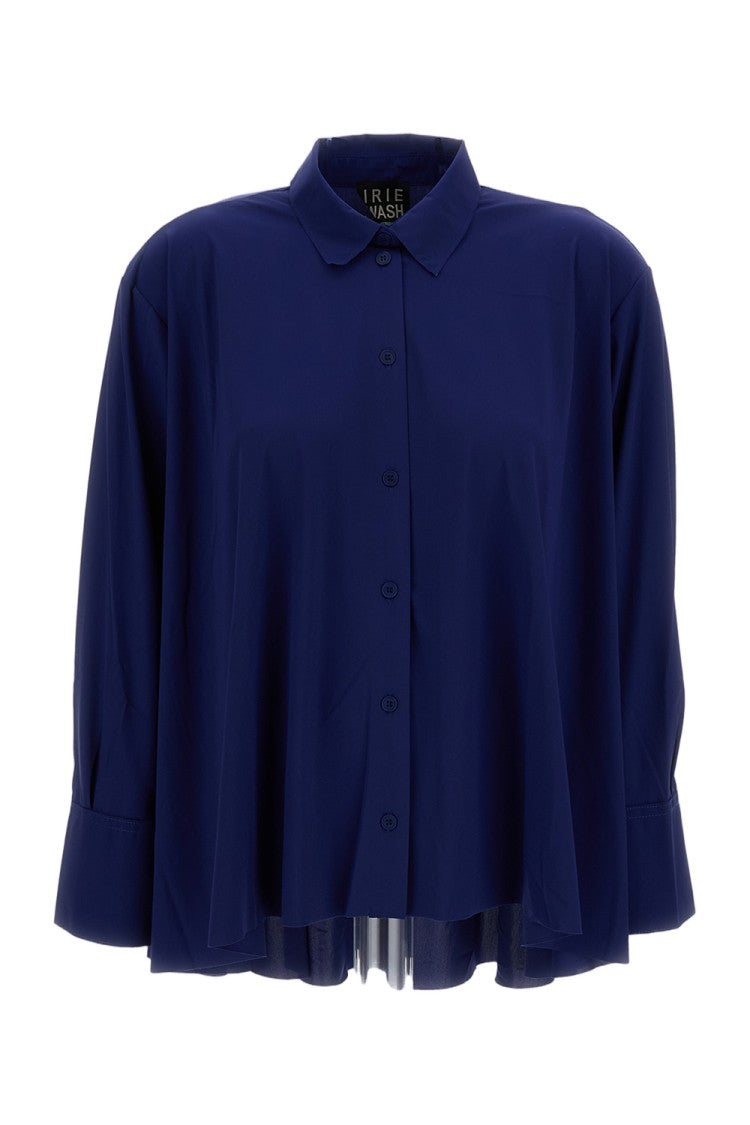 Irie' Tailored Blue Shirt With Button-Down Front