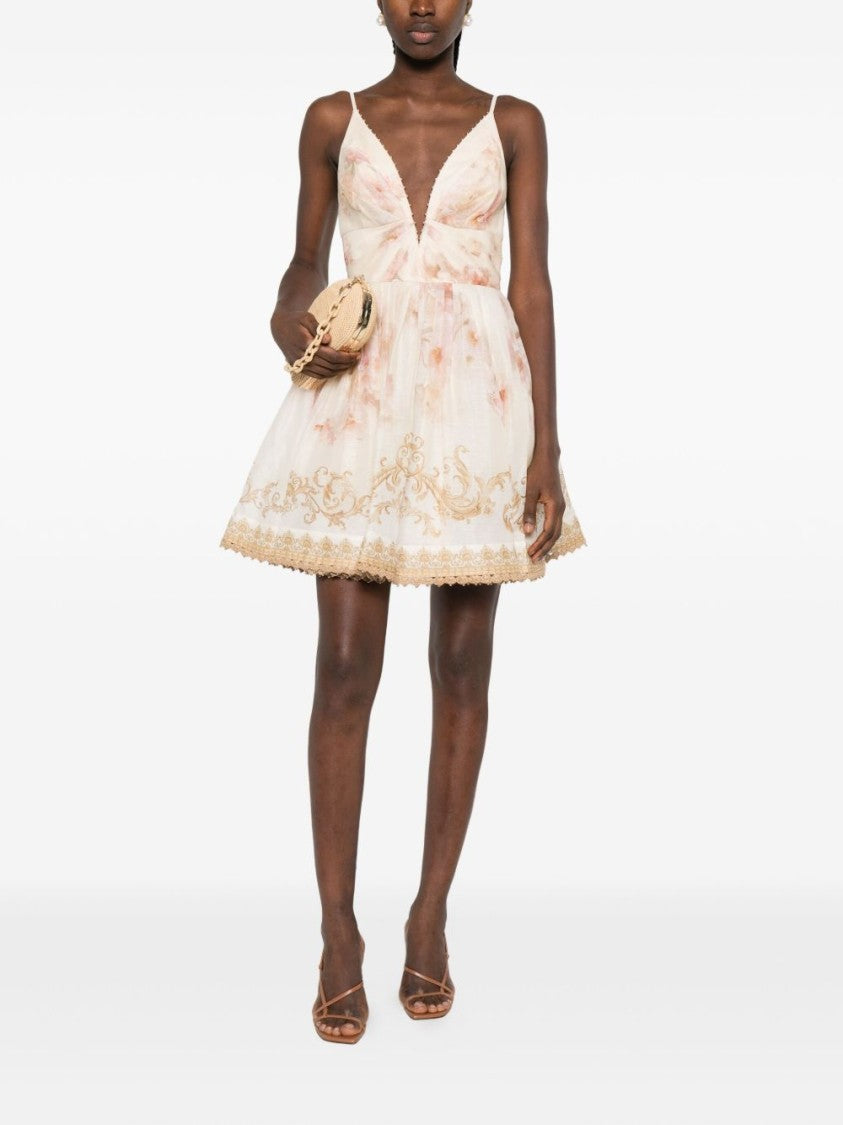 Zimmermann Hypnotic V Neck Mini Dress