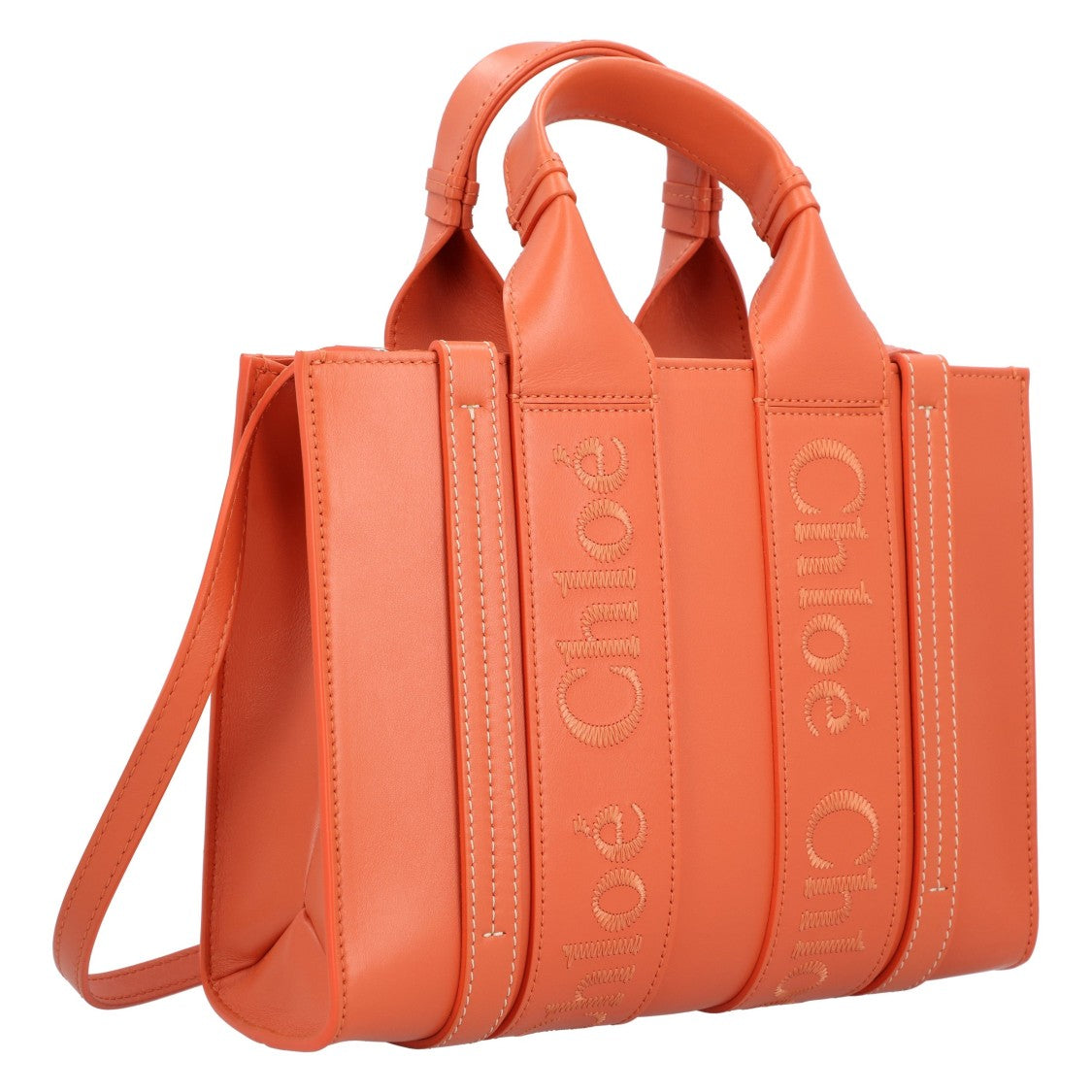 Chloé Small Woody Tote Bag Orange