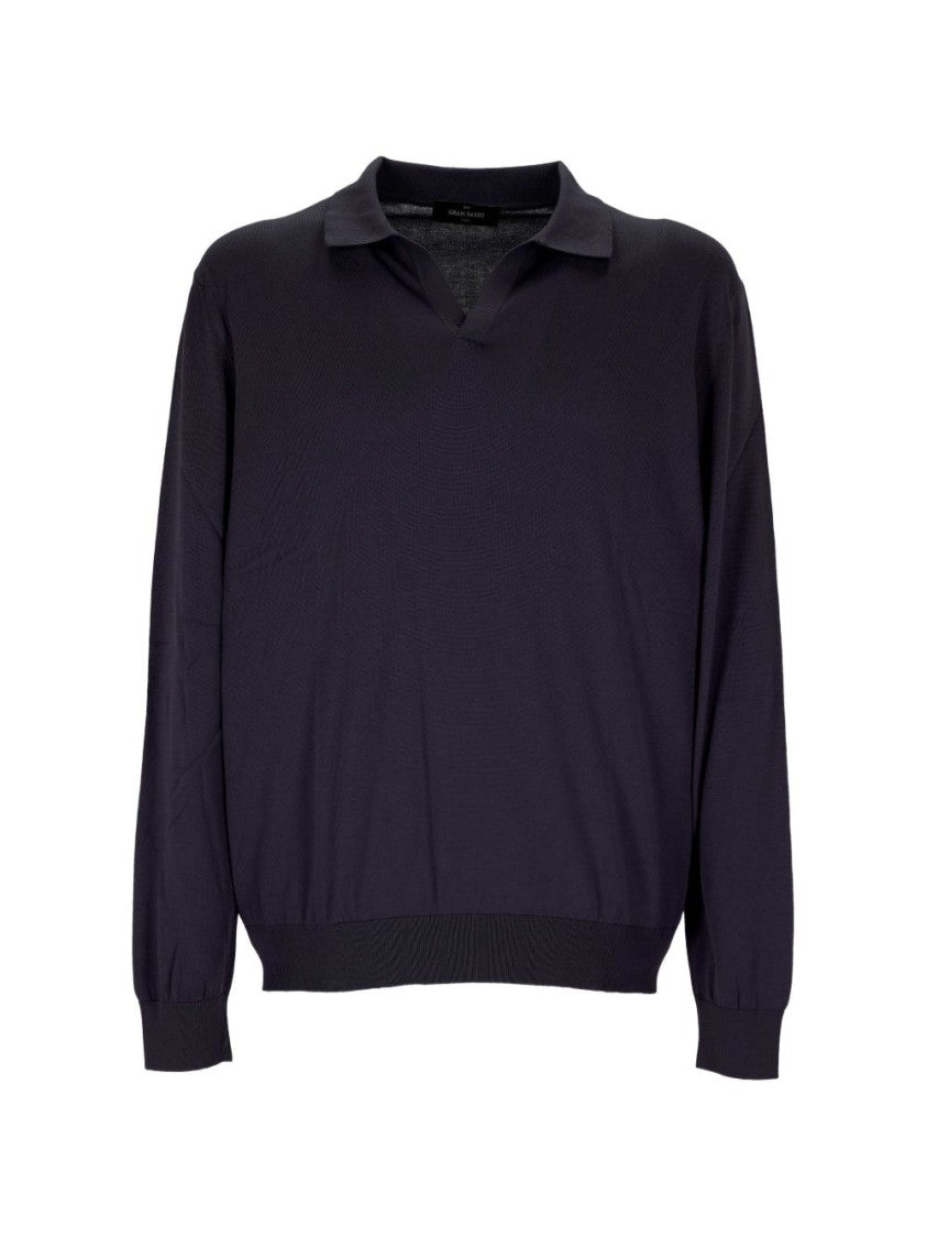 Gran Sasso Classic Polo Collar Sweater With Ribbed Details