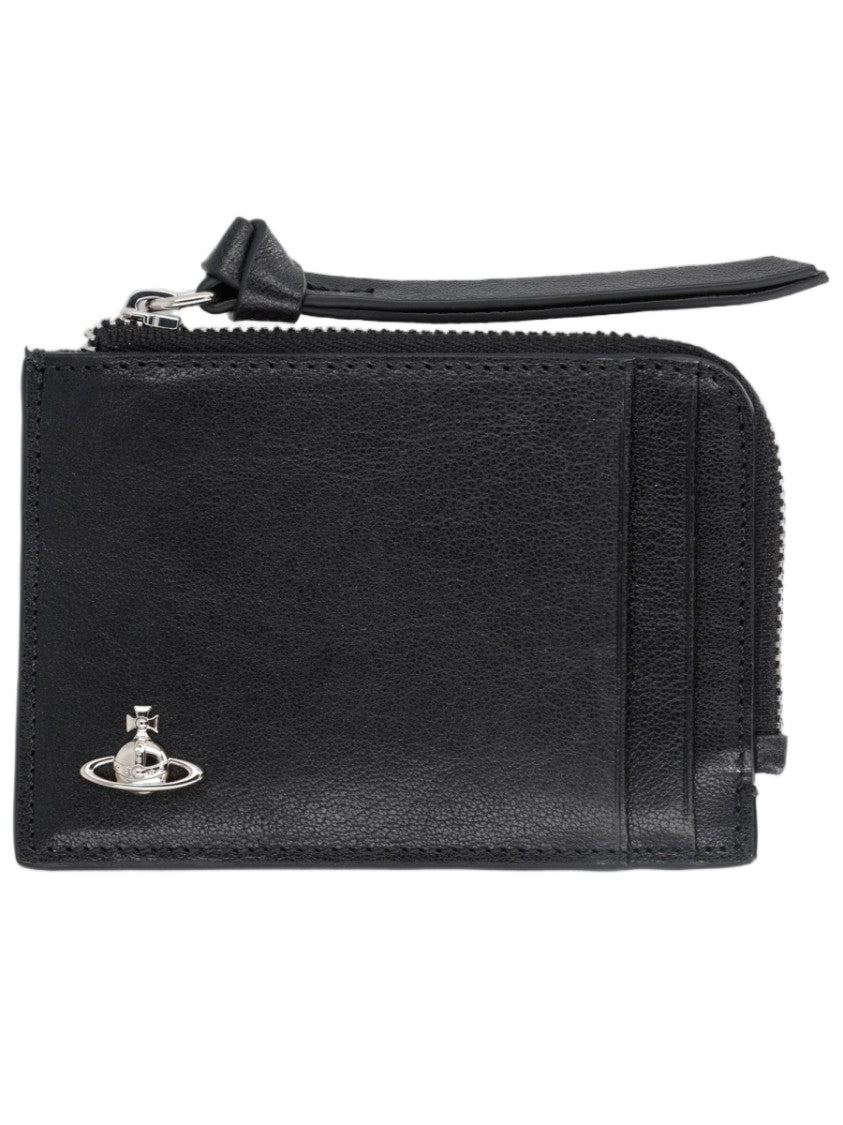 Vivienne Westwood Rectangular Smooth Calf Leather Zip Card Holder