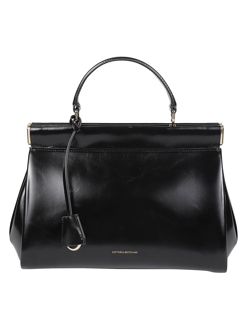 Victoria Beckham Black Sloane Frame Structured Calf Leather Shoulder Bag