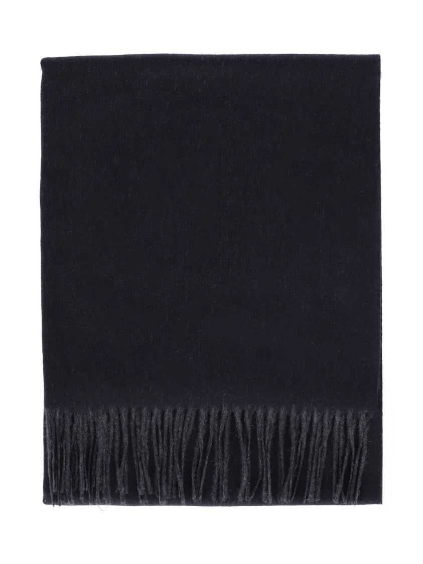 Altea Black Rectangular Fringed Cashmere Scarf