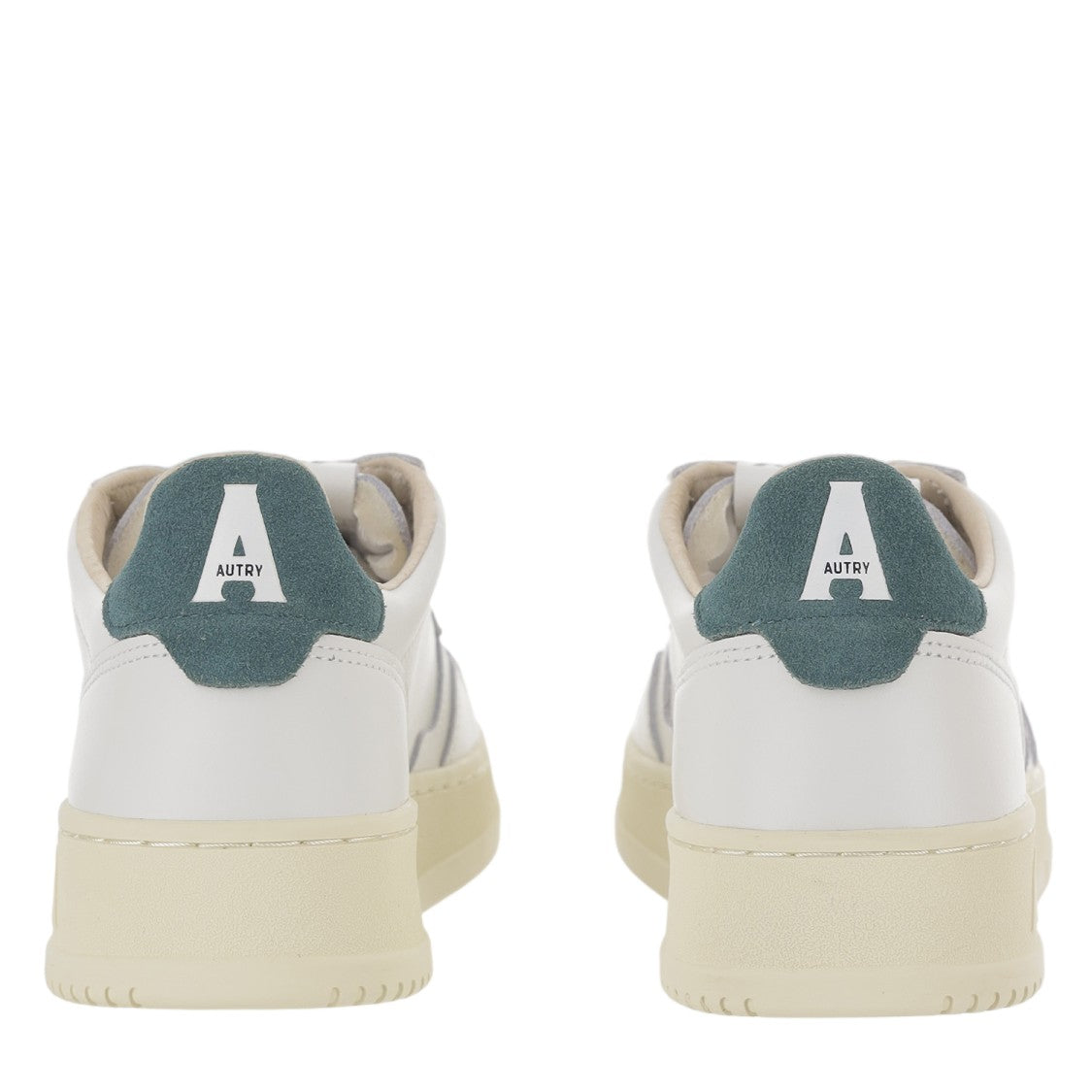 Autry White/Green Suede Heel Leather Sneakers