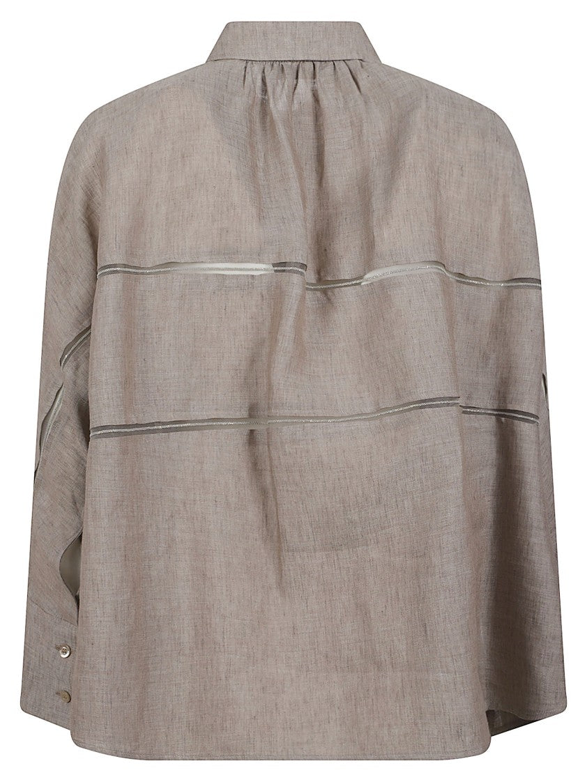 Fabiana Filippi Boxy Linen Shirt With Concealed Buttons