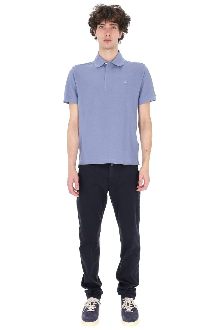 Jacob Cohen Aviation Blue Piquet Cotton Polo Shirt