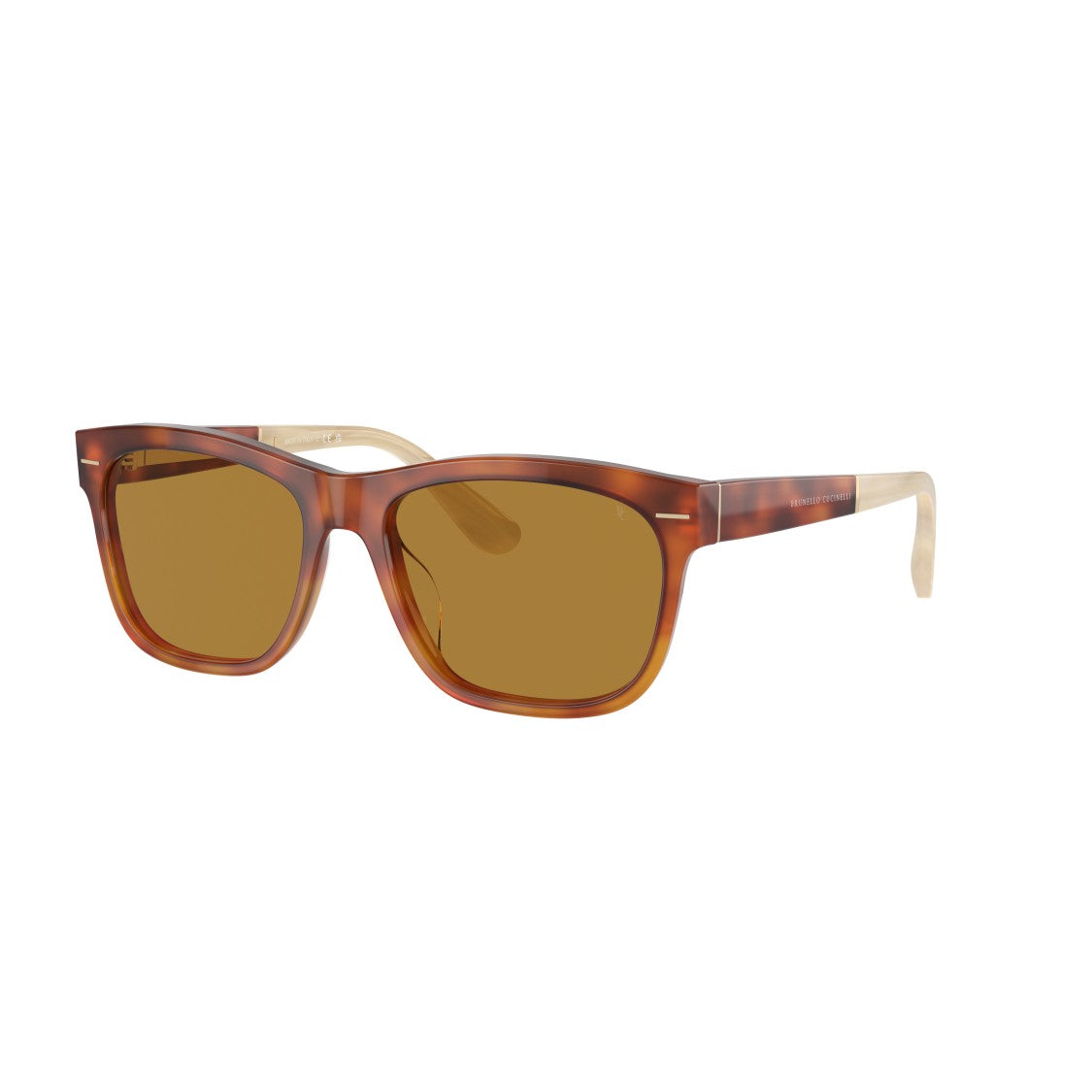 Brunello Cucinelli 0Bc4003s Rectangular Tortoiseshell Sunglasses With Brown Tinted Lenses