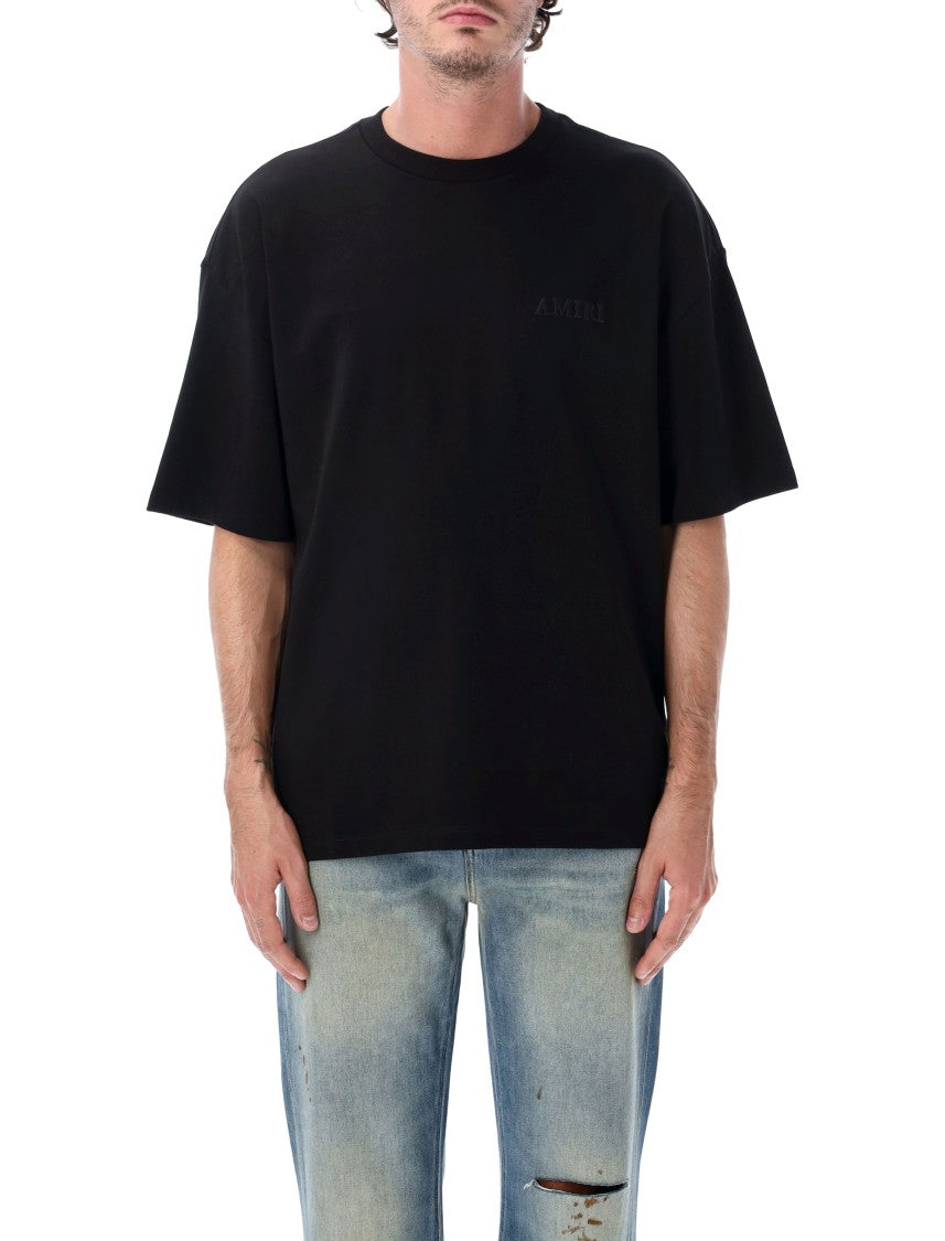 Amiri Monochrome Tone-On-Tone Logo Embroidered Oversized T-Shirt