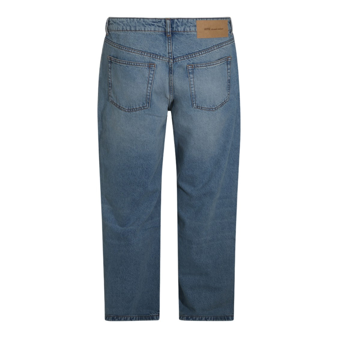 Ami Paris Medium Blue Wash Straight-Leg Jeans