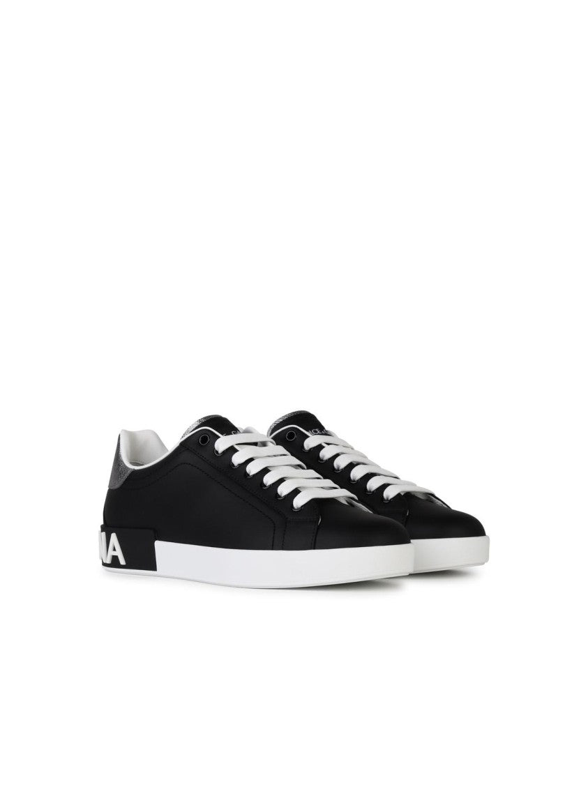Dolce & Gabbana Portofino' Black Leather Sneakers