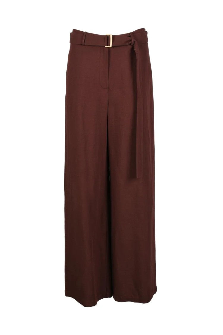 Alysi Wide-Leg Trousers - Chocolate