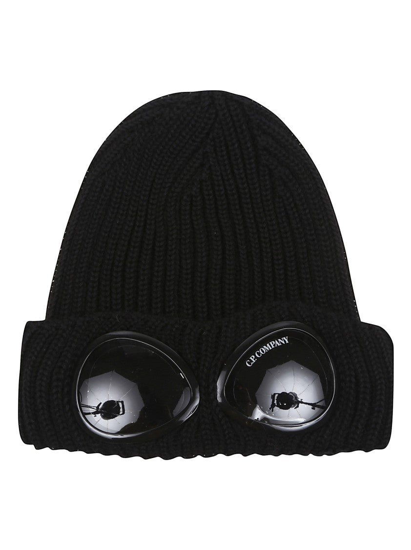C.P. Company Ribbed Knit Hat With Iconic Goggle Lenses