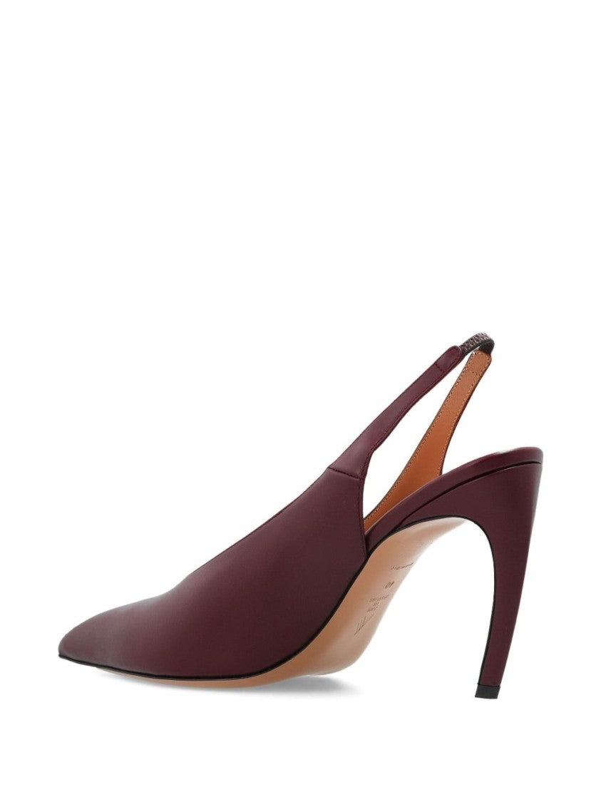 The Attico Slingback Pumps In Smooth Purple Calf Leather