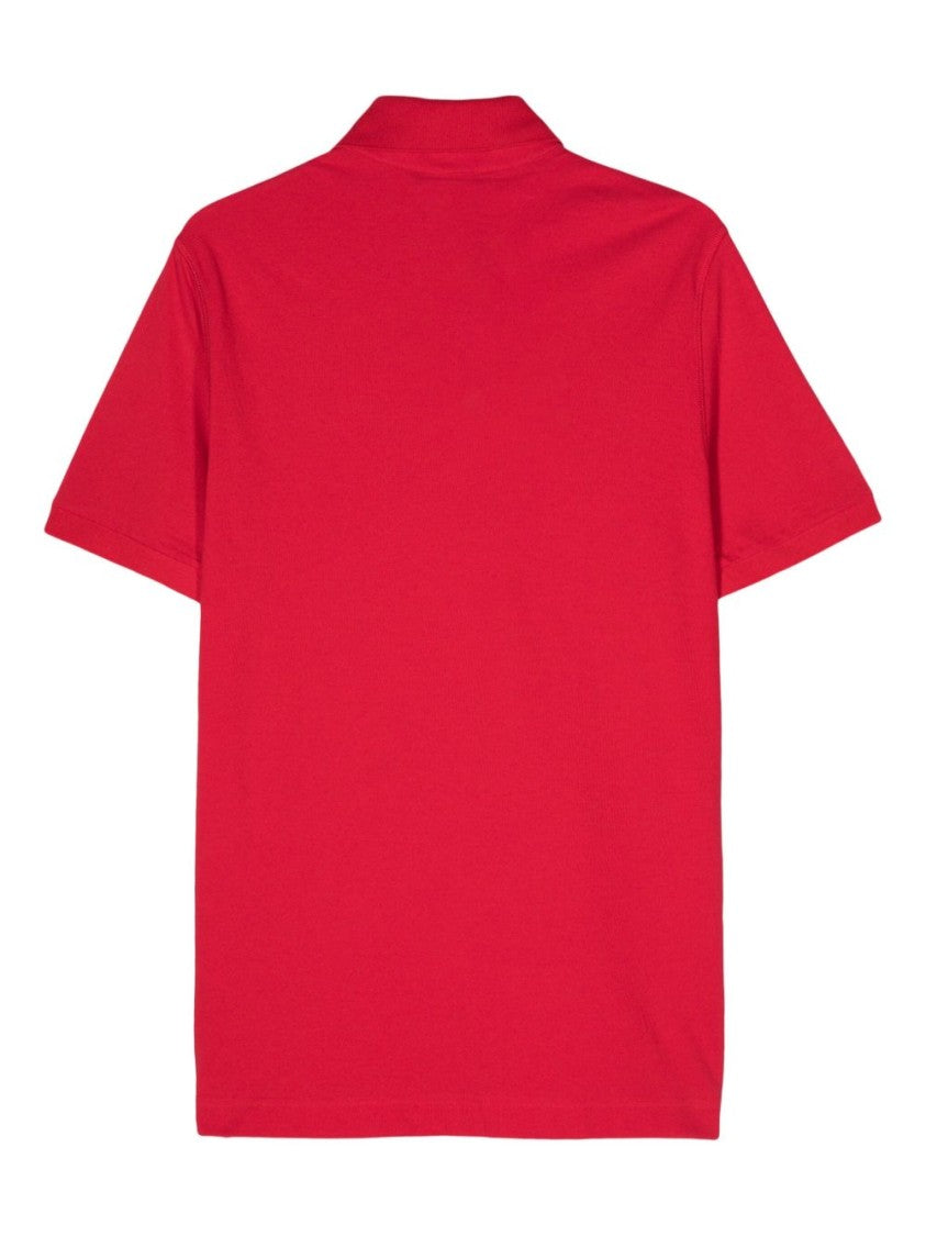 Dolce & Gabbana Red Cotton Patch Polo Shirt