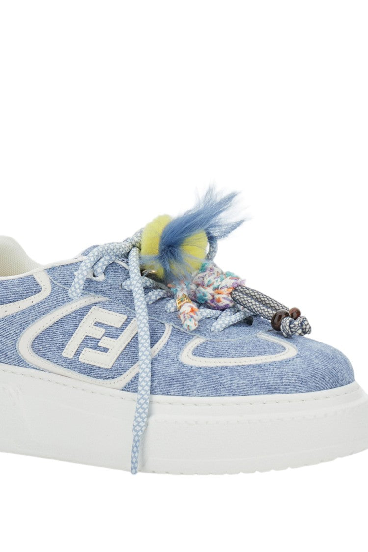 Fendi Calfskin Sneakers With Charms And Playful Detailing