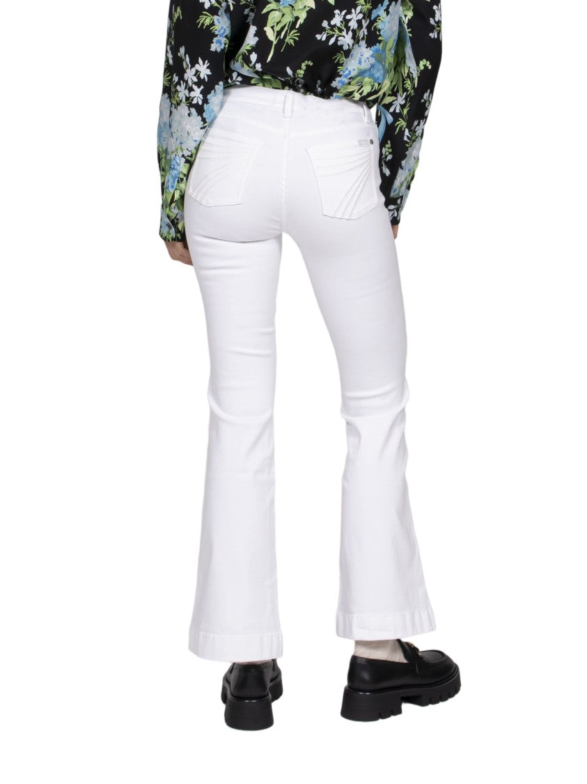 7 For All Mankind Dojo White Five-Pocket Tailored Flared Pants