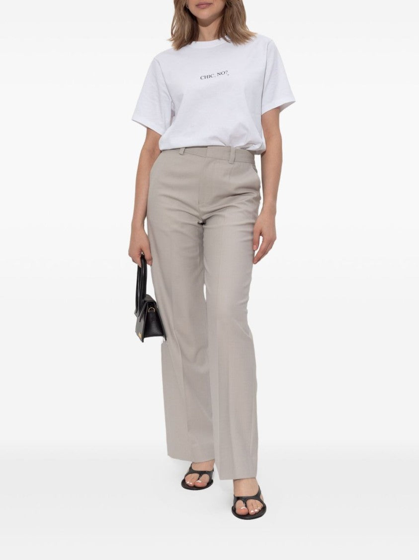 Victoria Beckham Tailored Gray Trousers With Straight-Leg Silhouette