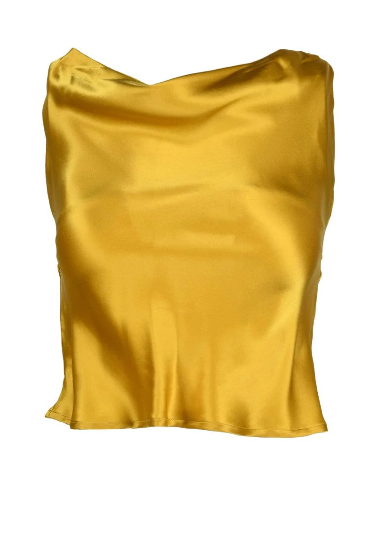 L Autre Chose Mustard Silk Shirt