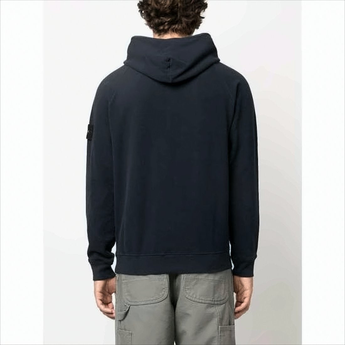 Stone Island Relaxed Fit Blue Hoodie With Logo Patch