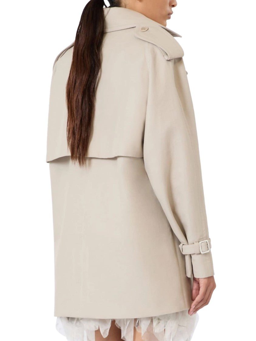 Max Mara Double-Breasted Short Trench Coat With Belted Waist