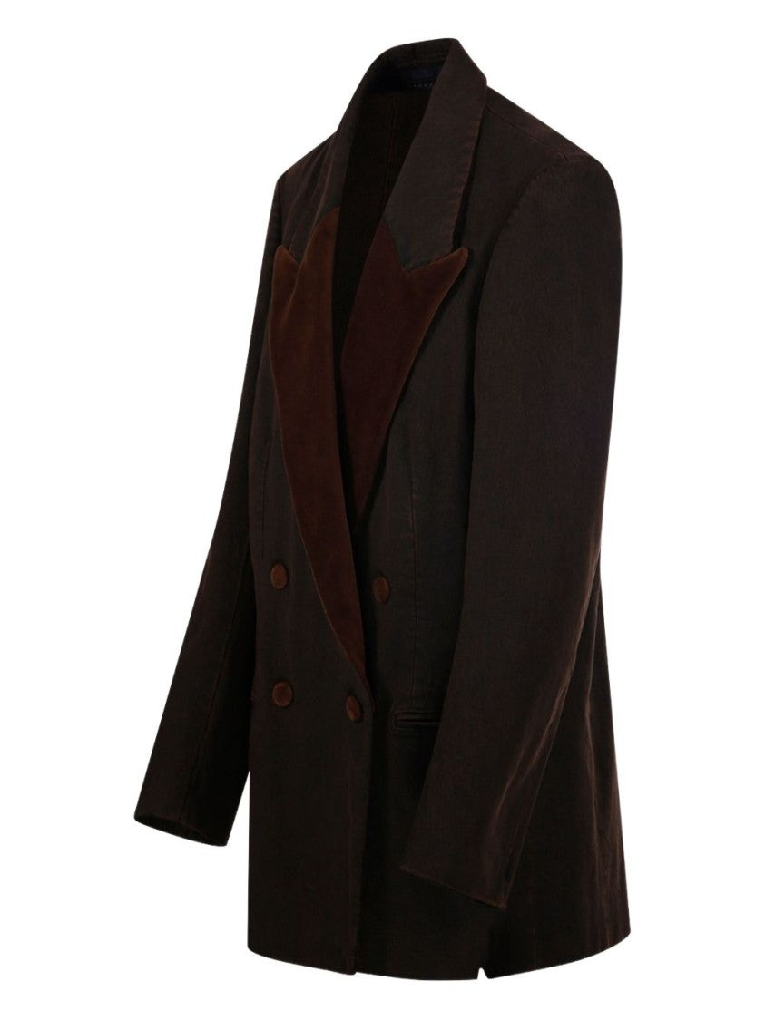 Dries Van Noten Double-Breasted Jacket With Contrasting Textures