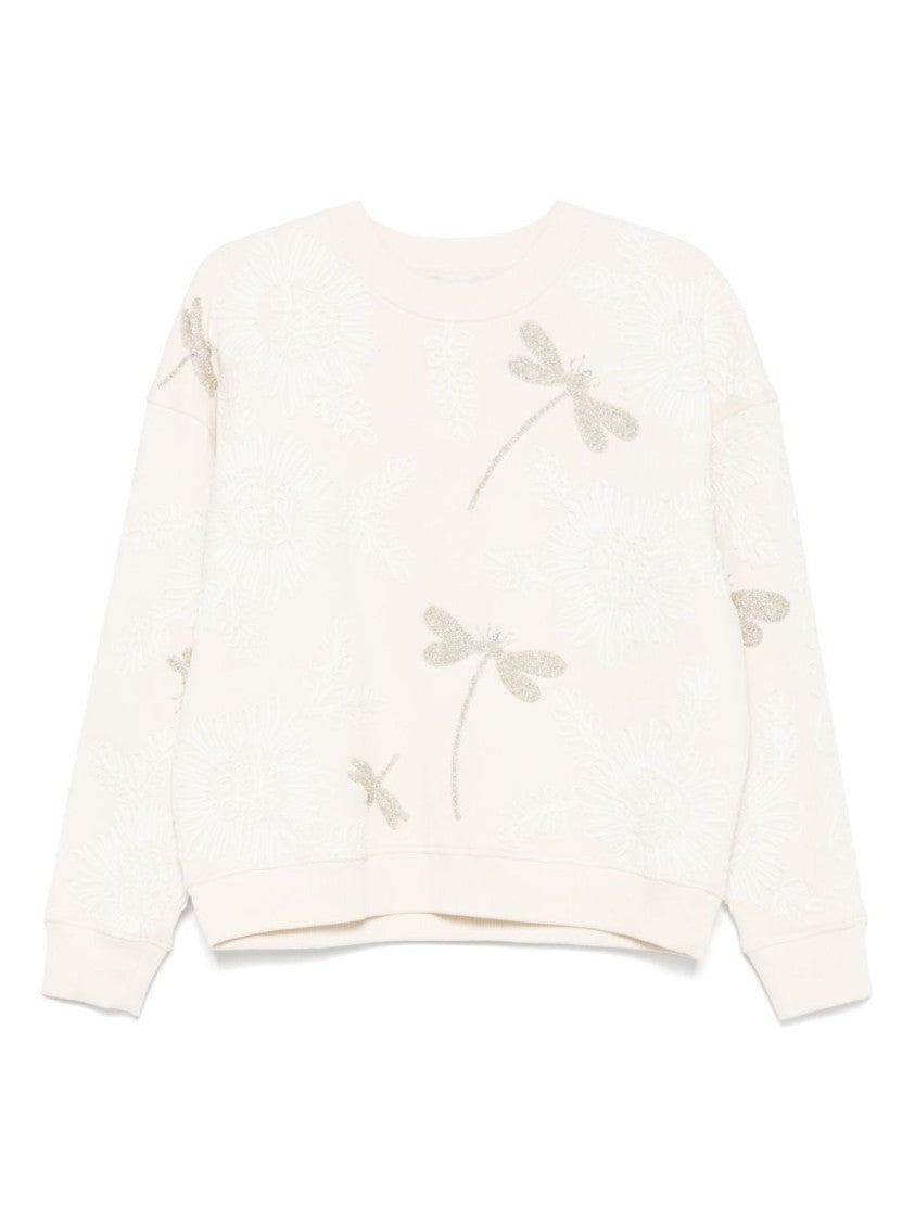 Forte Forte Soft Cotton-Elastane Sweatshirt With Textured Dragonfly Pattern