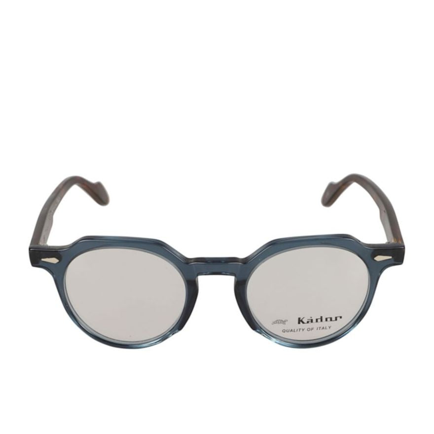 Kador Amadeus Round Lens Eyeglasses With Tortoiseshell Temples