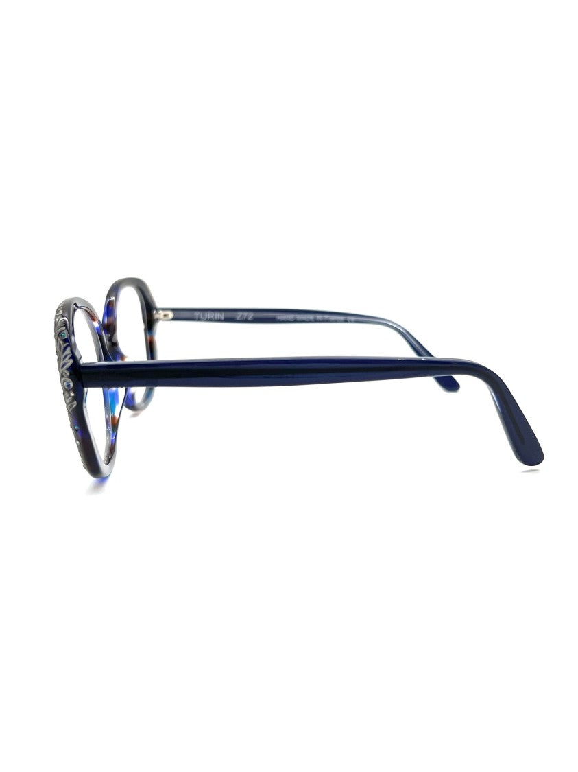 Francis Klein Blue Turin Oversized Cat-Eye Frames