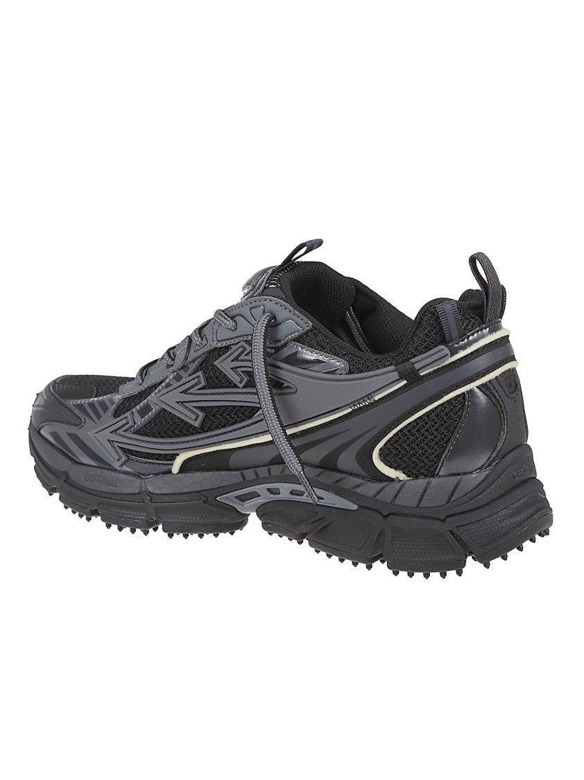 Off-White Sporty Black Sneakers With Mesh And Synthetic Overlays