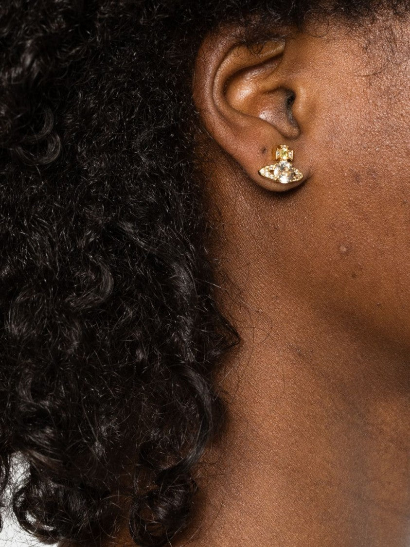 Vivienne Westwood Gold-Tone Yellow Orb Crystal Stud Earrings